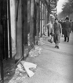 Jewish-owned stores smashed after Kristallnacht, 10 Nov 1938