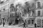 Leningrad building damaged by German artillery, Russia, Dec 1941-Jan 1942