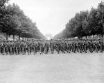 Troops of US 28th Division parading down the Champs Elysees, Paris, France, 29 Aug 1944, Photo 1 of 2.