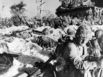 US Marines digging foxholes, Saipan, Mariana Islands, 15 Jun 1944