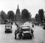 Bedford MWD trucks and other vehicles of the 4th Wiltshire Regiment, British 43rd Division, Valkenswaard, the Netherlands, 21 Sep 1944