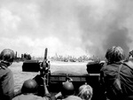 US Army troops off the Kwajalein invasion beach, Marshall Islands, 1 Feb 1944