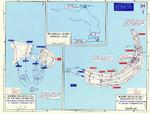 Map depicting the invasion of Kwajalein Atoll, Marshall Islands, 31 Jan-4 Feb 1944