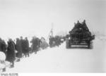 Russian civilians sharing a road with a German tank, Istra, Russia, Dec 1941