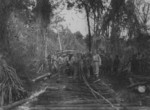 US Marines building a road through a swamp, Cape Gloucester, New Britain, 1944
