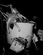 An US Coast Guard seaman dead at his battle station aboard USS Menges, which was torpedoed by a German submarine in the Mediterranean Sea, 3 May 1944