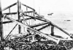 Metal frames placed on the beach to deter amphibious invasions, Normandy, France, Jun 1944