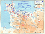 Map depicting Allied operations in the Normandy, France area, 13-30 Jun 1944