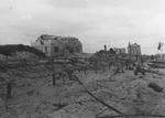 Damaged German defensive fortification at Courseulles-sur-Mer, France, Jun 1944