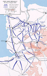Map depicting the US 1st Army