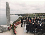 President Ronald Reagan spoke at the 40th anniversary of the Normandy invasion, Pointe du Hoc, Normandy, France, 6 Jun 1984