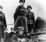 Erwin Rommel inspecting Atlantic coast defenses along the French coast, circa early 1944