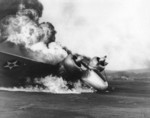 Burning Marine SNB Expeditor aircraft, US Territory of Hawaii, 7 Dec 1941