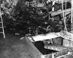 Damage on the main deck of seaplane tender USS Curtiss by a 250kg bomb during Pearl Harbor attack, 7 Dec 1941