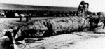 Japanese Type A-class midget submarine I-22tou which was sunk by destroyer Monaghan inside Pearl Harbor, Hawaii, United States during the Japanese attack, Dec 1941