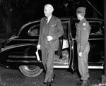 US Assistant Secretary of State William Clayton arriving for the Potsdam Conference, Germany, 24 Jul 1945