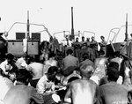 Church services for men of the US 3rd Division on the forecastle of LST-4, en route to the Southern France landings, 13 Aug 1944