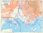 Map of Southern France during Operation Dragoon, 15-28 Aug 1944