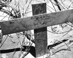 Grave of the first American casualty on the beach near Gela during the invasion of Sicily, Italy, 12 Jul 1943