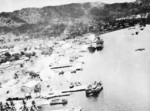 Parafrag bombs falling in Simpson Harbor, Rabaul, New Britain, 1940s