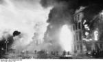 Buildings in the Russian city of Stalingrad burning after German aerial bombing, between 31 Jan and 2 Feb 1943