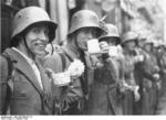 Men of Sudeten German Freikorps in the city of Cheb, Czechoslovakia, 3 Oct 1938