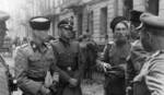 German SS-Gruppenführer Heinz Reinefarth meeting with his men during the Warsaw Uprising, Poland, 1944