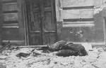 Remains of a German soldier killed during the Warsaw Uprising, Poland, 23 Aug 1944