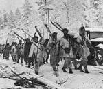 Finnish troops on the march, Jan 1940
