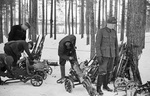 Finnish troops gathering captured Soviet weapons, Taipale, Finland, circa 27-28 Dec 1939