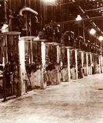 Alpha Track Calutron diffusion vacuum pumps at the Y-12 Plant at Oak Ridge, Tennessee, United States, 1944-1945
