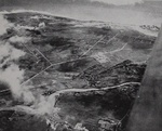 Karenko Airfield under attack by aircraft of USS Hancock, Taiwan, 12 Oct 1944, photo 2 of 2