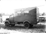 Modified army truck at Peenemünde Army Research Center, Germany, date unknown