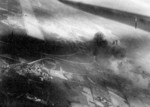 Taichu Airfield under attack by USS Ticonderoga carrier aircraft, Taichu (now Taichung), Taiwan, 3 Jan 1945, photo 2 of 3