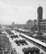 National Day parade before Presidential Office Building, Taipei, Taiwan, Republic of China, 10 Oct 1961, photo 2 of 4