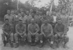 Frederic Peachy and his US Marine intelligence personnel, 1943; note Japanese-American Marines