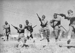 African-American US Marines in exercise, Camp Lejeune, Jacksonville, North Carolina, United States, circa 1943