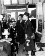 African-American US Army WAAC officers Vera Harrison and Irma J. Clayton shopping near Fort Huachuca, Arizona, United States, 1942