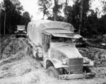 One of the trucks in an US Army 