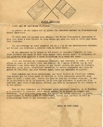 Photograph of a mimeographed letter, written in French, and carried by US Airmen on missions over French Indo-China