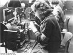 Danish woman working in a German factory, 21 Jun 1941; she could be identified as Danish by her 