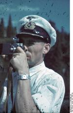German naval propaganda officer taking a photo at the Vorontsov