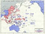 Map showing the summary of Allied campaigns and Japanese dispositions in the Pacific Ocean as of 1 Feb 1945