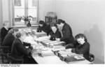 Women working at a German occupation administration office, Riga, Latvia, Nov 1943; the women were Nikiferowski, Garnisch, Diakonowa, Grinblat, Pankratowa, Zelms, and Guitans