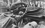 Destroyed Adam Mickiewicz Monument in Kraków, Poland, 17 Aug 1940