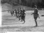 German Nazi SA men in small arms drill near Neustadt, Bavaria, Germany, 1923