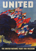 War time poster created by US Office of War Information and printed by US Government Printing Office in 1942