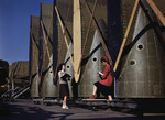 Female inspectors checking transport aircraft innerwings at the Douglas Aircraft Company plant in Long Beach, California, United States, Oct 1942