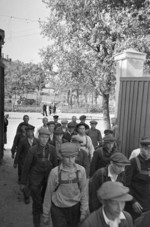 Russian conscripts entering the Voroshilov Barracks in Moscow, Russia, 23 Jun 1941