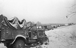 Abandoned German vehicles on the Volokolamsk Highway near Moscow, Russia, 5 Dec 1941
